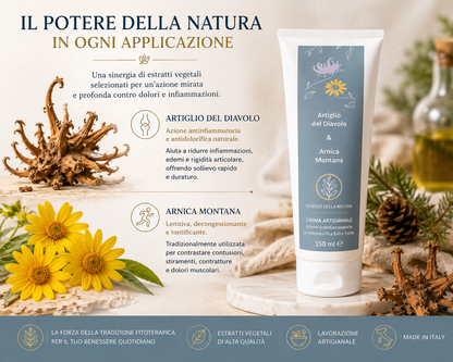 CREMA ALL’ARTIGLIO DEL DIAVOLO E ARNICA MONTANA
