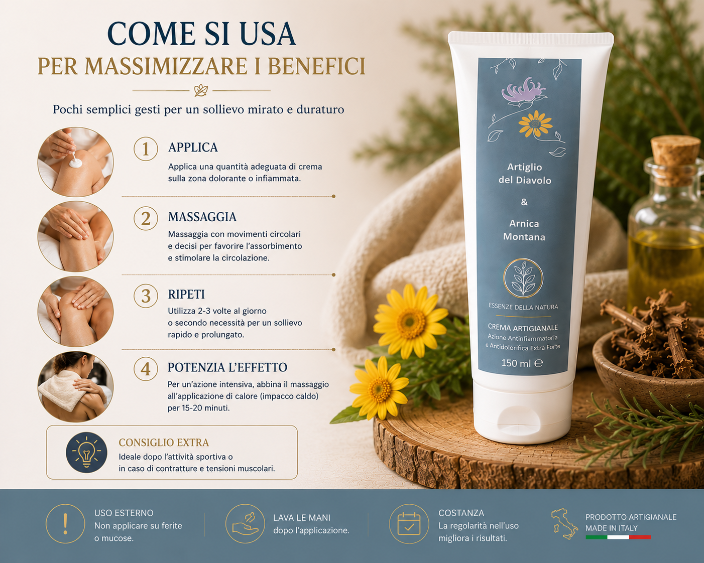 CREMA ALL’ARTIGLIO DEL DIAVOLO E ARNICA MONTANA