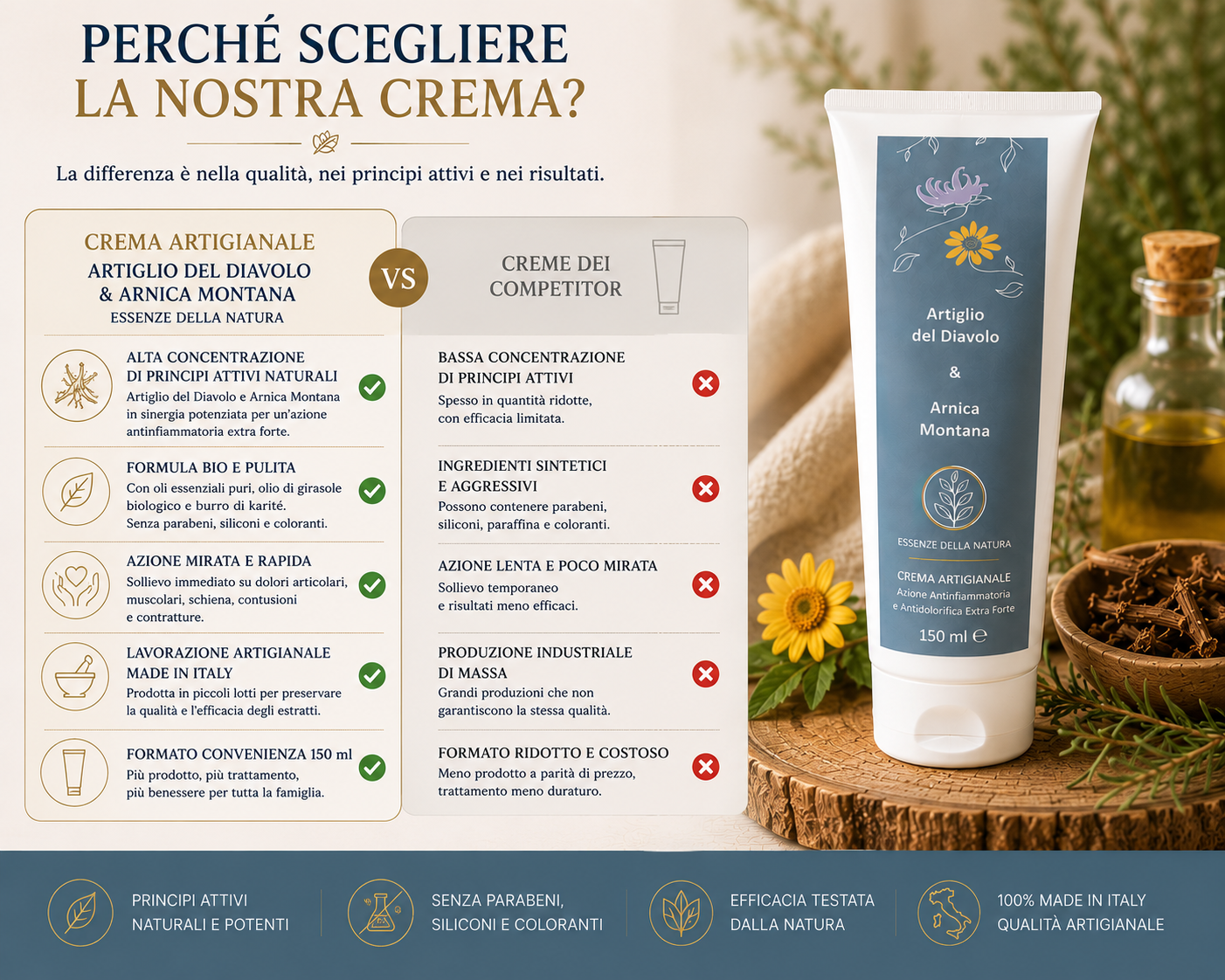 CREMA ALL’ARTIGLIO DEL DIAVOLO E ARNICA MONTANA