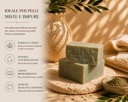 Sapone ARGILLA VERDE & TEA TREE